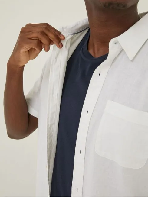 Men Fatface Shirts White Bugle Cotton Shirt Men Fatface Shirts White Bugle Cotton Shirt