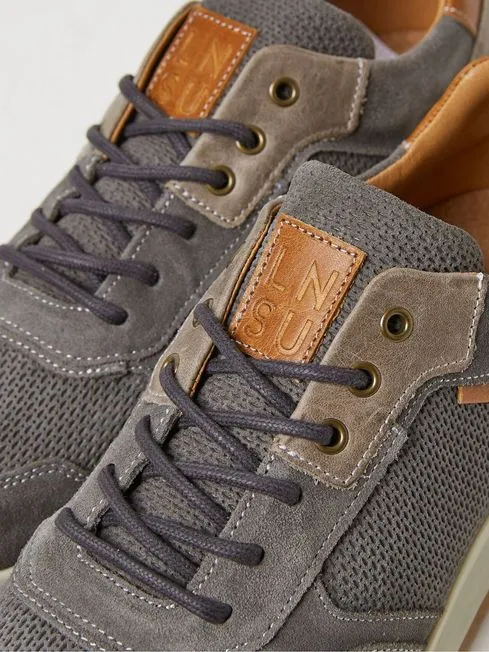 Men Fatface Sneakers Wells Grey Leather Runner Trainers