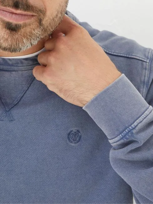 Men Fatface Sweatshirts and Hoodies Petersfield Blue Sweatshirt