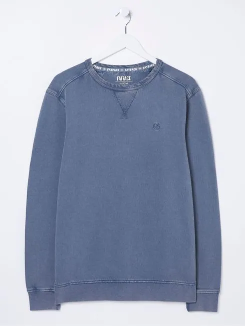 Men Fatface Sweatshirts and Hoodies Petersfield Blue Sweatshirt