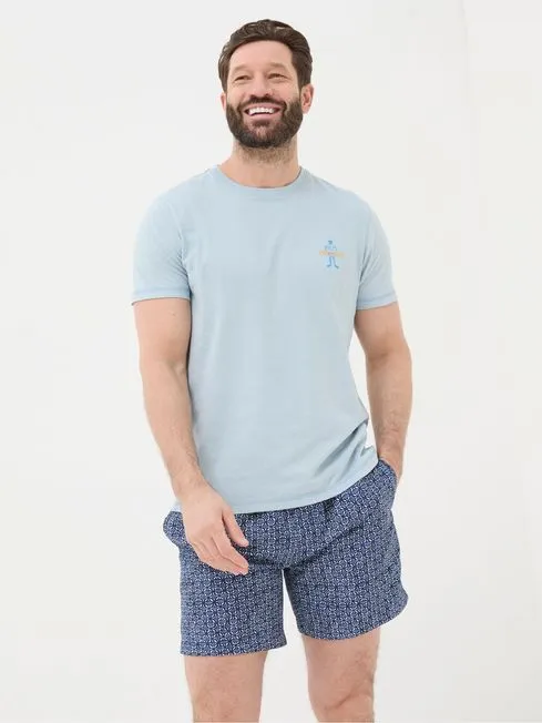Men Fatface TShirts Blue Pool Rules TShirt