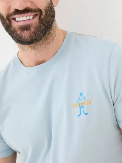 Men Fatface TShirts Blue Pool Rules TShirt