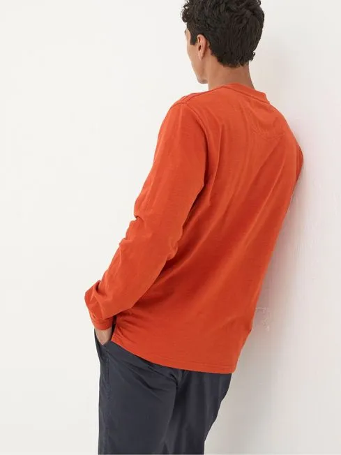 Men Fatface TShirts Burnt Orange Woodside Slub Henley Men Fatface TShirts Burnt Orange Woodside Slub Henley