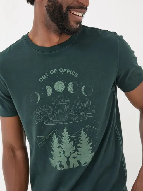 Men Fatface TShirts Dark Teal Dark Skies Out Of Office TShirt Men Fatface TShirts Dark Teal Dark Skies Out Of Office TShirt