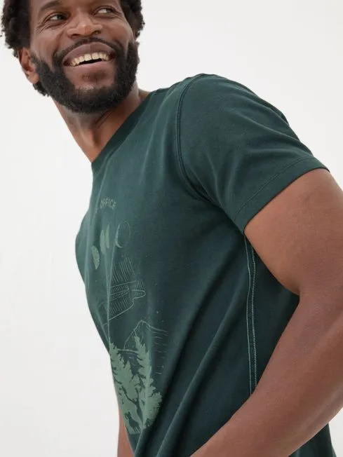 Men Fatface TShirts Dark Teal Dark Skies Out Of Office TShirt Men Fatface TShirts Dark Teal Dark Skies Out Of Office TShirt