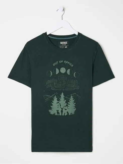 Men Fatface TShirts Dark Teal Dark Skies Out Of Office TShirt Men Fatface TShirts Dark Teal Dark Skies Out Of Office TShirt