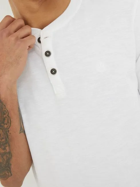 Men Fatface TShirts White 100 Cotton Woodside Slub Henley TShirt Men Fatface TShirts White 100 Cotton Woodside Slub Henley TShirt