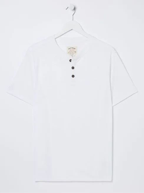 Men Fatface TShirts White 100 Cotton Woodside Slub Henley TShirt Men Fatface TShirts White 100 Cotton Woodside Slub Henley TShirt