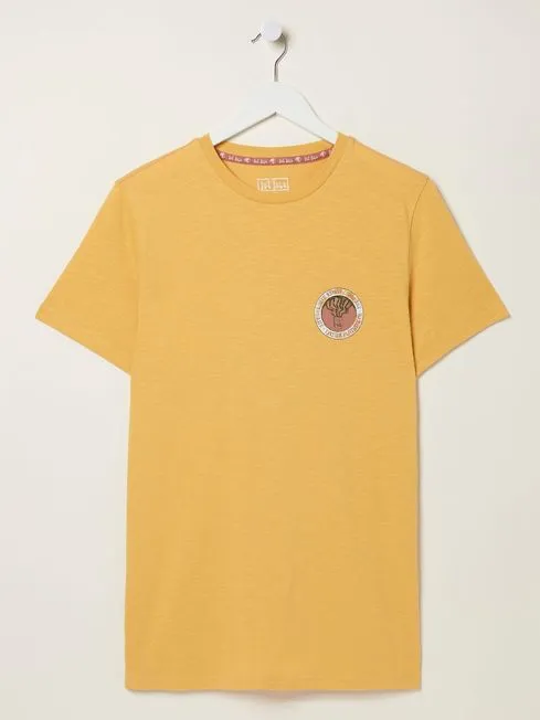 Men Fatface TShirts Yellow Compass TShirt Men Fatface TShirts Yellow Compass TShirt