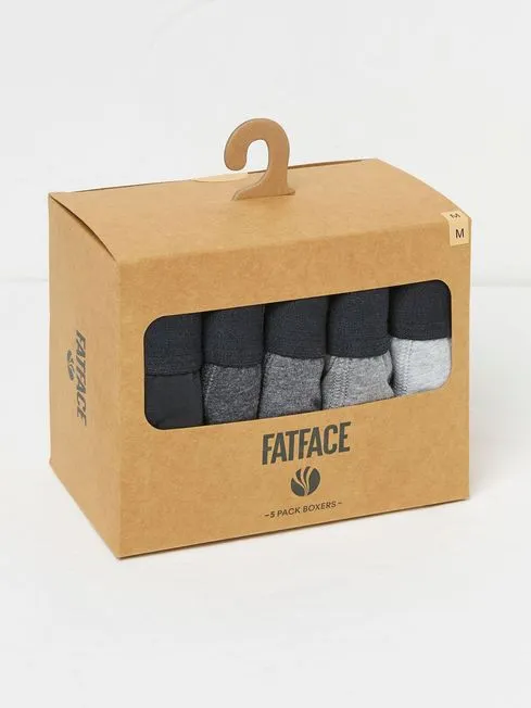Men Fatface Underwear Grey Plain Boxers 5 Pack Men Fatface Underwear Grey Plain Boxers 5 Pack