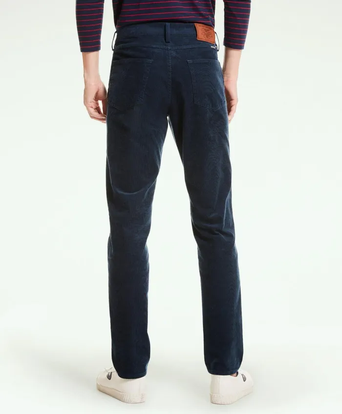 Men FivePocket Stretch Corduroy Pants Navy Brooks Brothers Chinos and Casual Pants