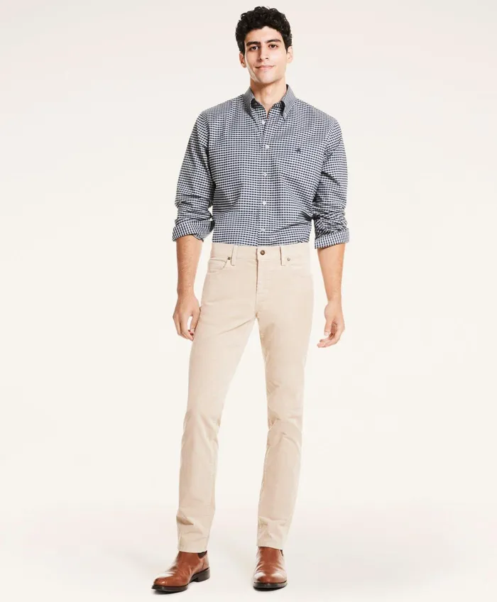Men FivePocket Stretch Corduroy Pants Taupe Brooks Brothers Chinos and Casual Pants