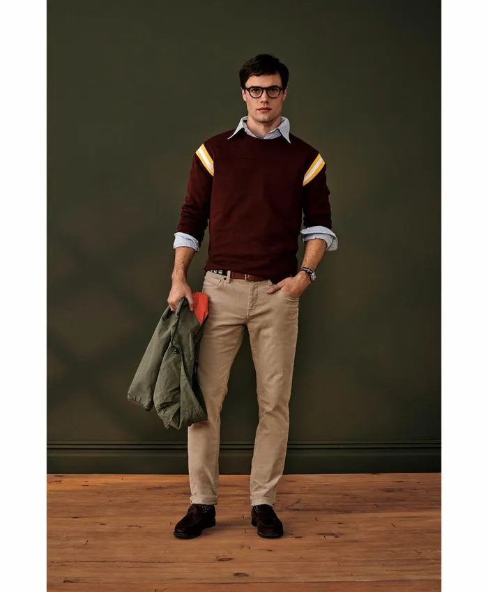 Men FivePocket Stretch Corduroy Pants Taupe Brooks Brothers Chinos and Casual Pants