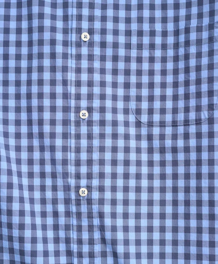 Men Friday Shirt Poplin Gingham Blue Brooks Brothers Sport Shirts