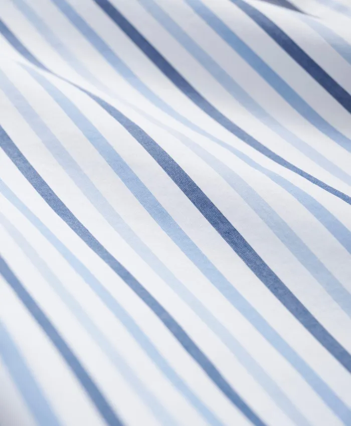 Men Friday Shirt Poplin Striped Blue Brooks Brothers Sport Shirts