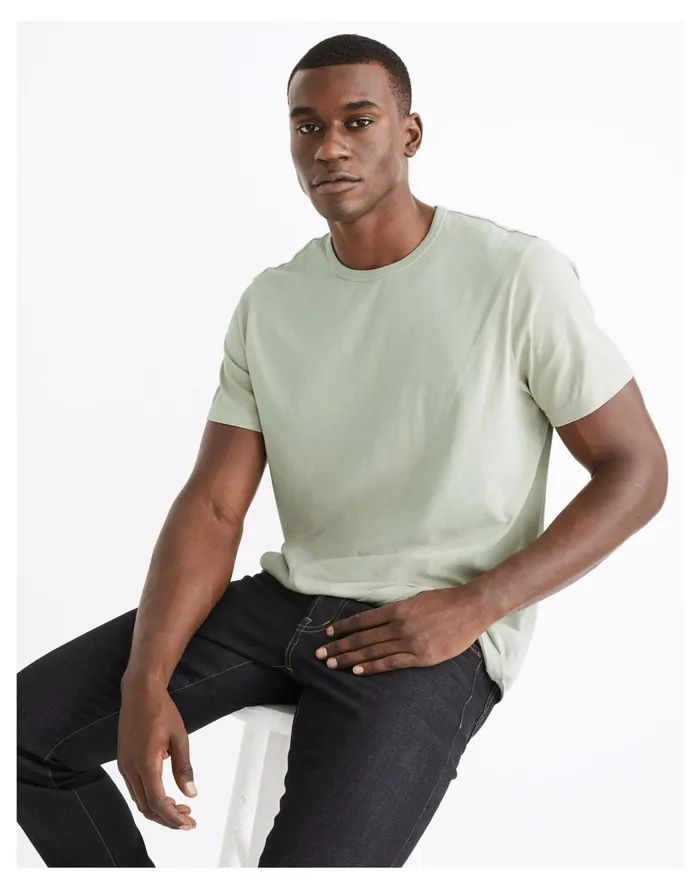 Men Garment Dyed Allday Crewneck Tee Sage Mist Madewell Tees