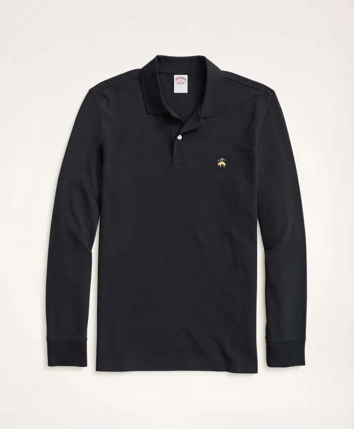 Men Golden Fleece Original Fit Stretch Supima LongSleeve Polo Shirt Black Brooks Brothers Polo and Rugby Shirts Men Golden Fleece Original Fit Stretch Supima LongSleeve Polo Shirt Black Brooks Brothers Polo and Rugby Shirts