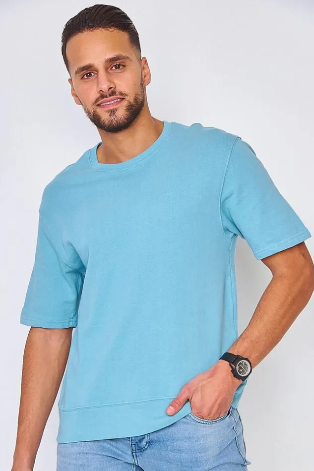 Men Heavyweight TShirt In Blue Blue Brentiny Paris TShirts
