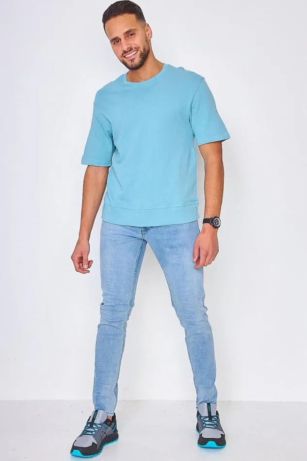 Men Heavyweight TShirt In Blue Blue Brentiny Paris TShirts
