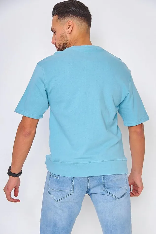 Men Heavyweight TShirt In Blue Blue Brentiny Paris TShirts