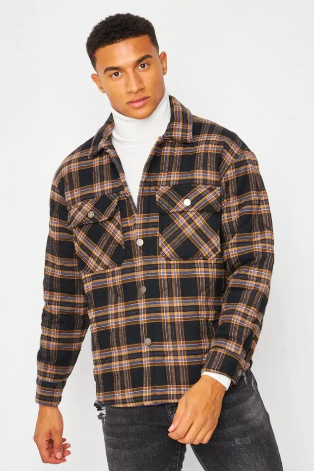 Men Jacket In Black Check Black Brentiny Paris Jackets