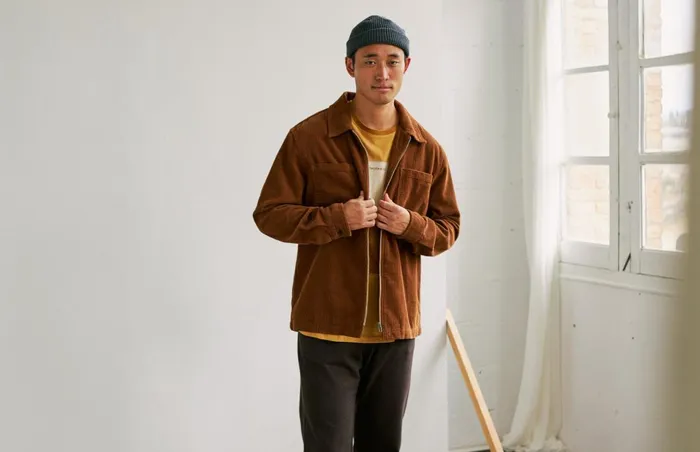 Men Jackets Men 8211 Greenly 8211 Golden Brown TWOTHIRDS Jackets