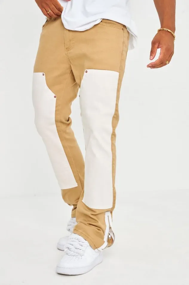 Men Jeans Camel Empicement Beige Brentiny Paris Pants