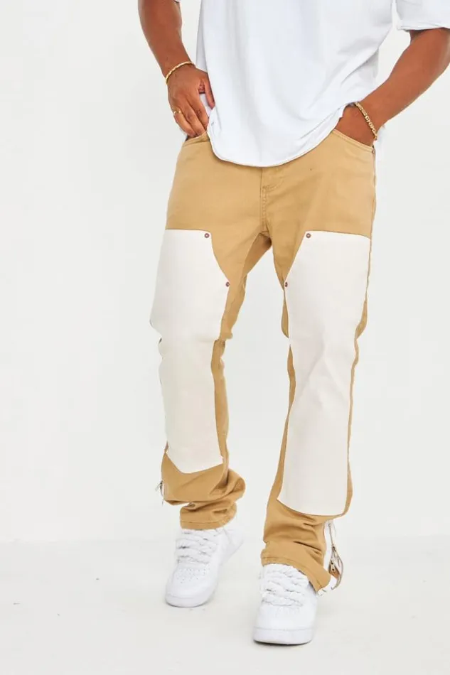 Men Jeans Camel Empicement Beige Brentiny Paris Pants
