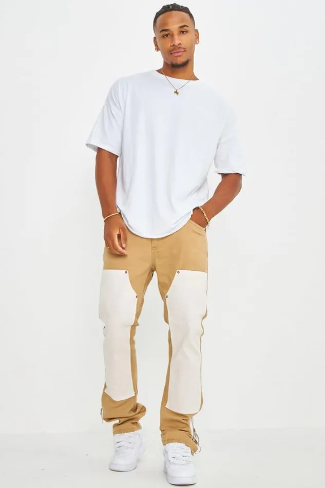 Men Jeans Camel Empicement Beige Brentiny Paris Pants
