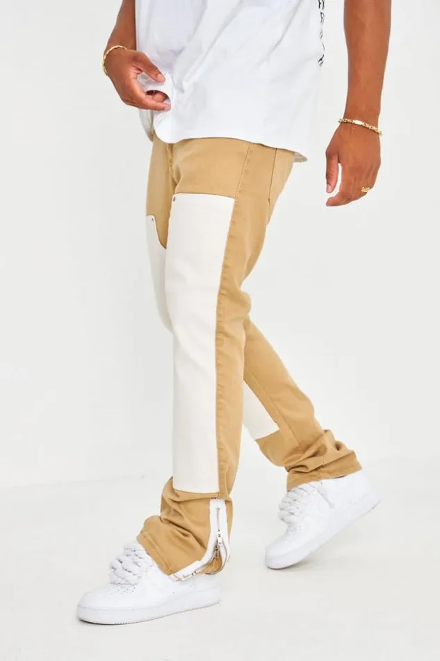 Men Jeans Camel Empicement Beige Brentiny Paris Pants