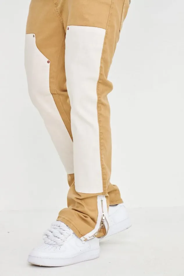 Men Jeans Camel Empicement Beige Brentiny Paris Pants