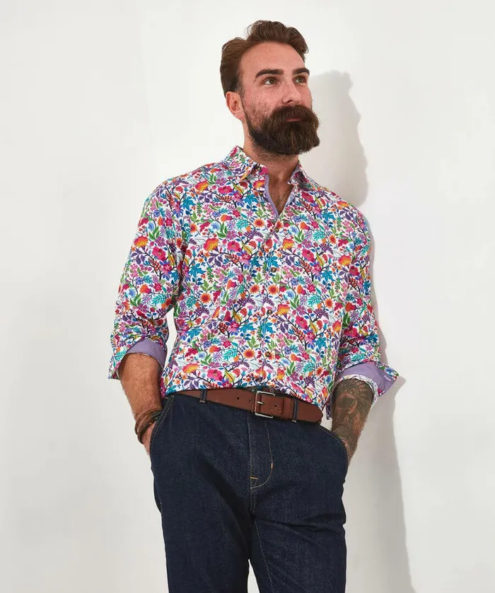 Men Joe Browns Brighten Up Floral Shirt White