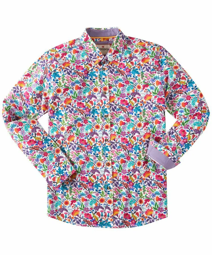 Men Joe Browns Brighten Up Floral Shirt White Men Joe Browns Brighten Up Floral Shirt White
