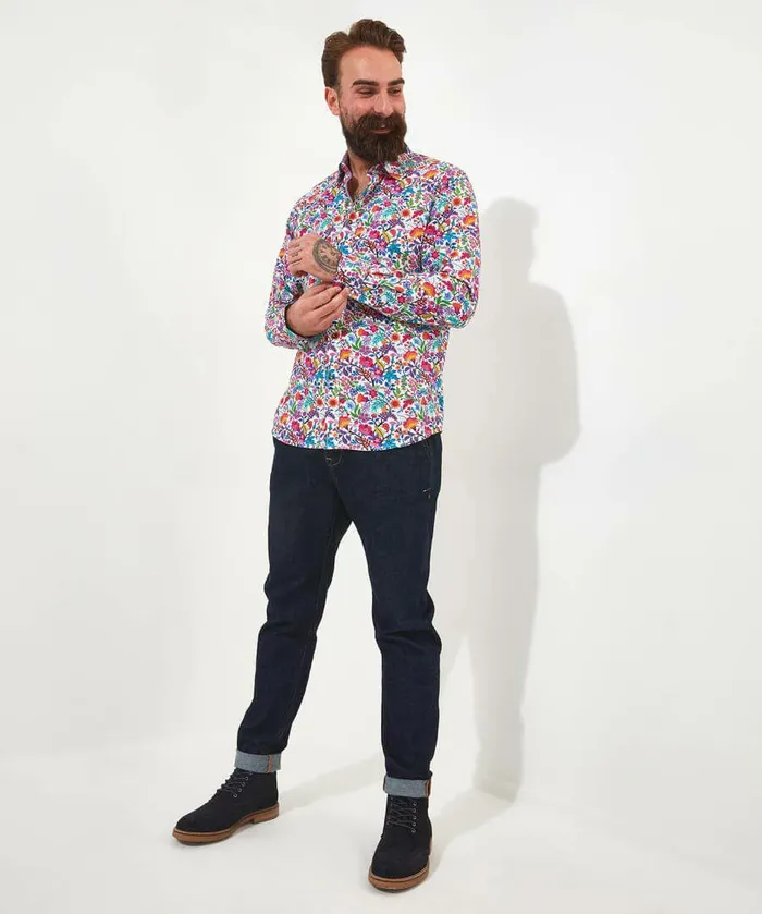 Men Joe Browns Brighten Up Floral Shirt White Men Joe Browns Brighten Up Floral Shirt White