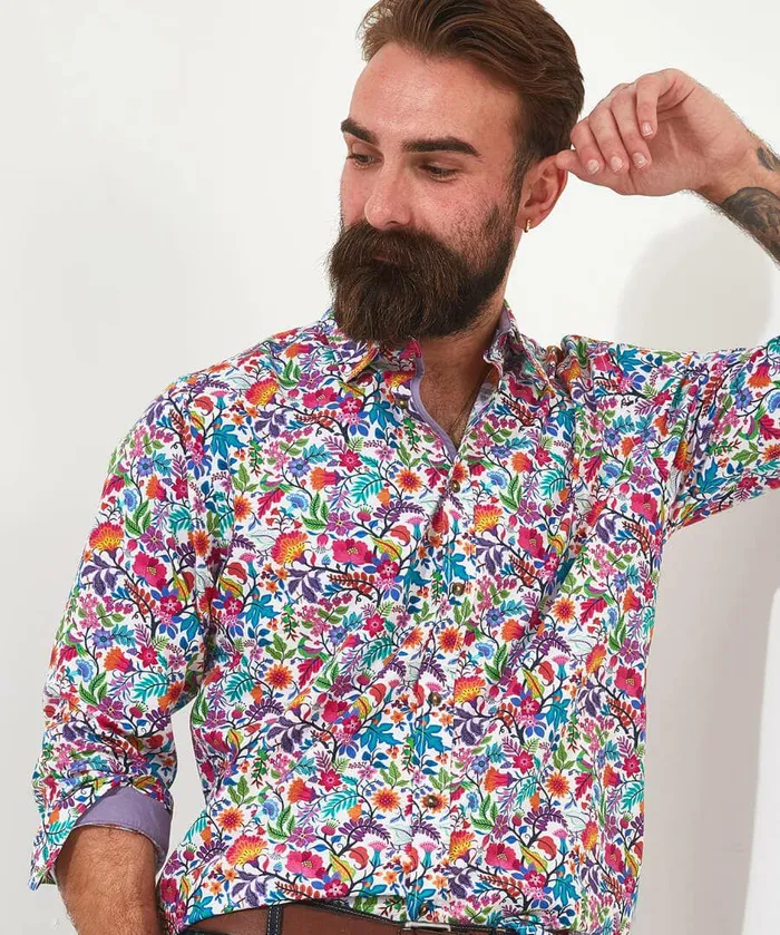 Men Joe Browns Brighten Up Floral Shirt White Men Joe Browns Brighten Up Floral Shirt White