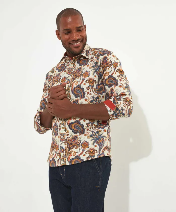 Men Joe Browns Smarten Up Paisley Shirt Cream