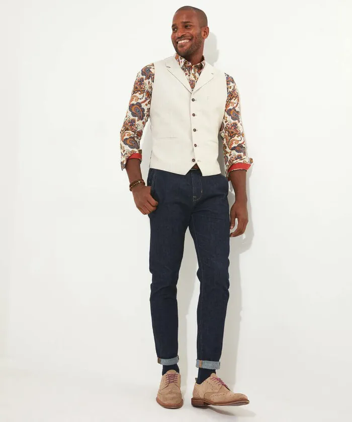 Men Joe Browns Smarten Up Paisley Shirt Cream Men Joe Browns Smarten Up Paisley Shirt Cream