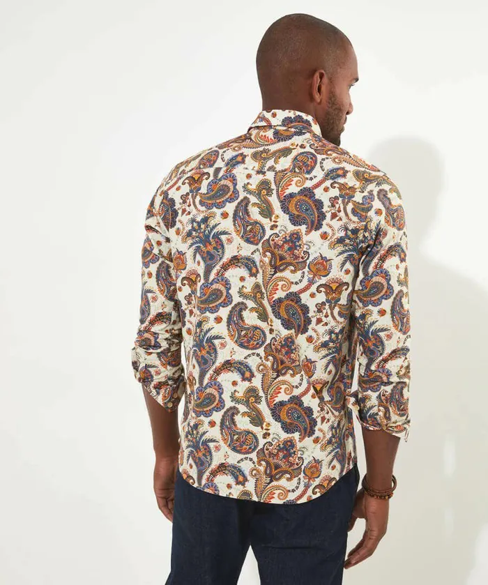 Men Joe Browns Smarten Up Paisley Shirt Cream Men Joe Browns Smarten Up Paisley Shirt Cream