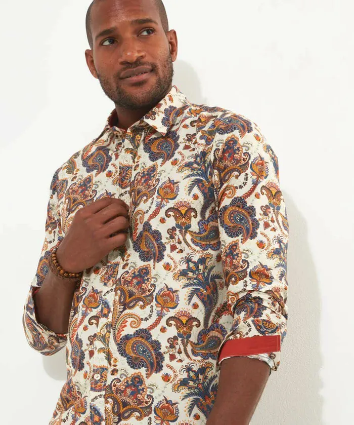 Men Joe Browns Smarten Up Paisley Shirt Cream Men Joe Browns Smarten Up Paisley Shirt Cream