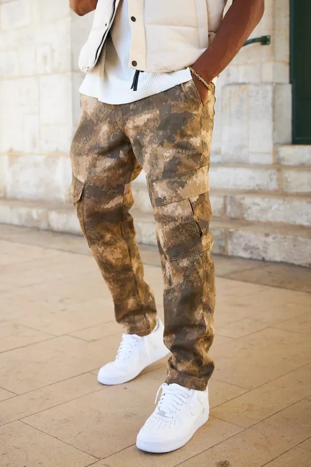 Men Jogger Pant Camouflage Brown Brentiny Paris Pants