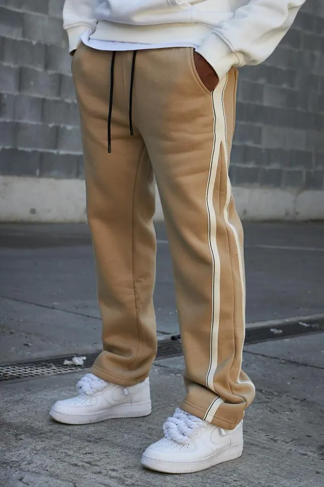 Men Jogging Camel Bandes Bicolore Camel Brentiny Paris Pants