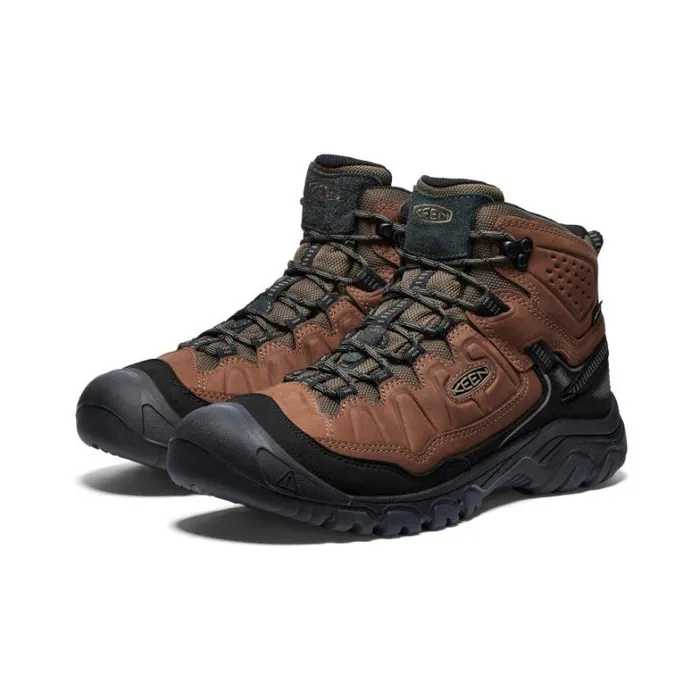 Men KEEN Hike Targhee IV Mid Height Waterproof BisonBlack Leather Hiking Boot Men KEEN Hike Targhee IV Mid Height Waterproof BisonBlack Leather Hiking Boot