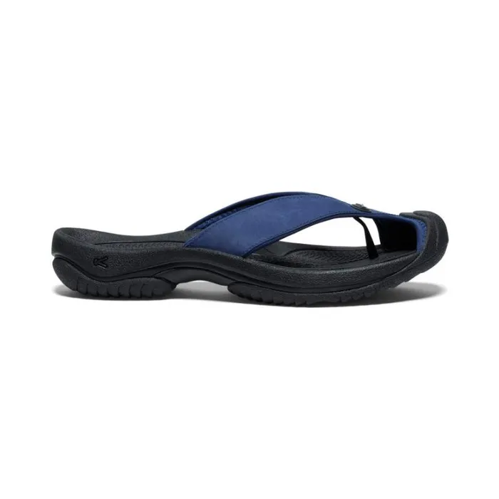 Men KEEN Sandals Waimea Naval AcademyBlack Leather FlipFlop