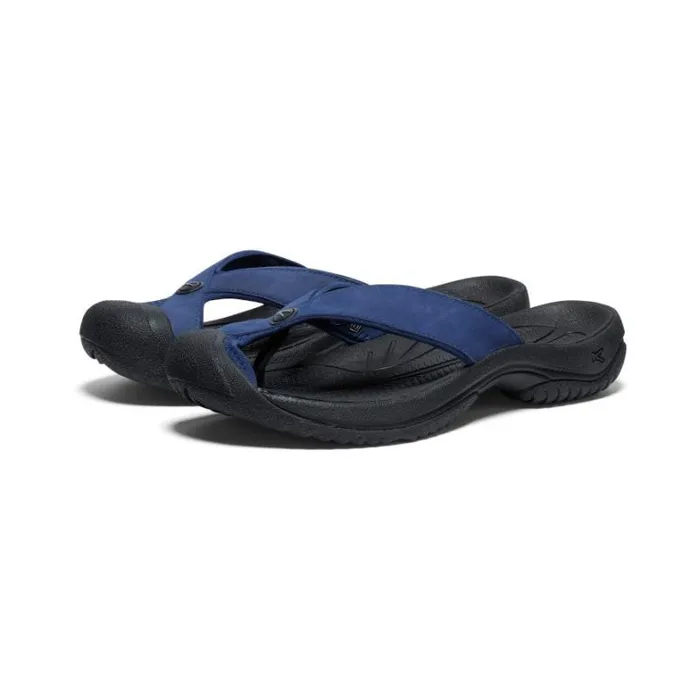 Men KEEN Sandals Waimea Naval AcademyBlack Leather FlipFlop Men KEEN Sandals Waimea Naval AcademyBlack Leather FlipFlop