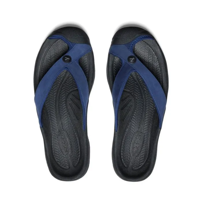 Men KEEN Sandals Waimea Naval AcademyBlack Leather FlipFlop Men KEEN Sandals Waimea Naval AcademyBlack Leather FlipFlop