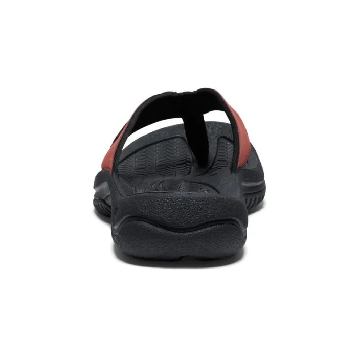 Men KEEN SlipOns Kona Flip Fired BrickBlack Leather FlipFlop Men KEEN SlipOns Kona Flip Fired BrickBlack Leather FlipFlop