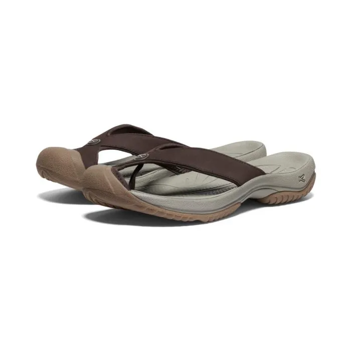 Men KEEN SlipOns Waimea JavaPlaza Taupe Leather FlipFlop Men KEEN SlipOns Waimea JavaPlaza Taupe Leather FlipFlop