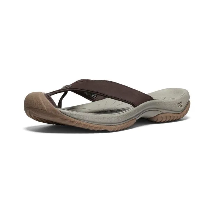 Men KEEN SlipOns Waimea JavaPlaza Taupe Leather FlipFlop Men KEEN SlipOns Waimea JavaPlaza Taupe Leather FlipFlop