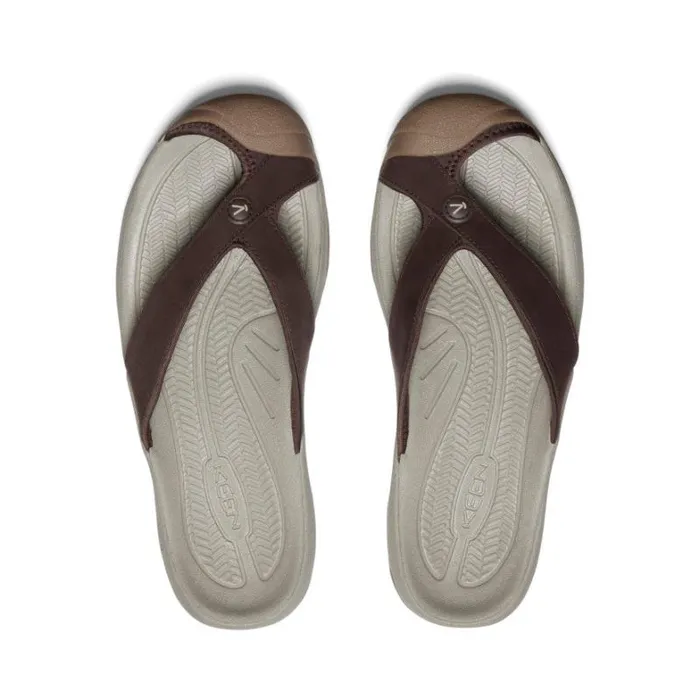 Men KEEN SlipOns Waimea JavaPlaza Taupe Leather FlipFlop Men KEEN SlipOns Waimea JavaPlaza Taupe Leather FlipFlop