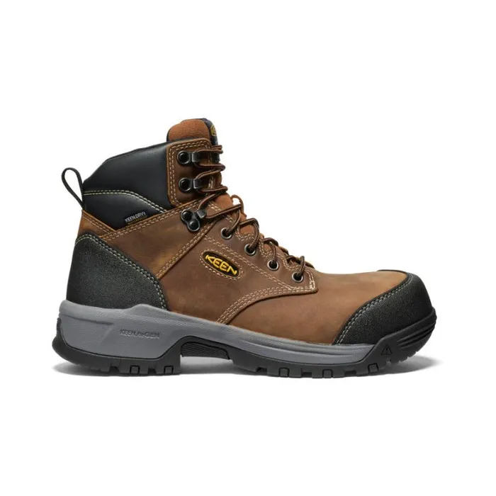 Men KEEN Work Boots and Shoes Evanston Boot 6quot Waterproof BisonBlack Leather Work Boot